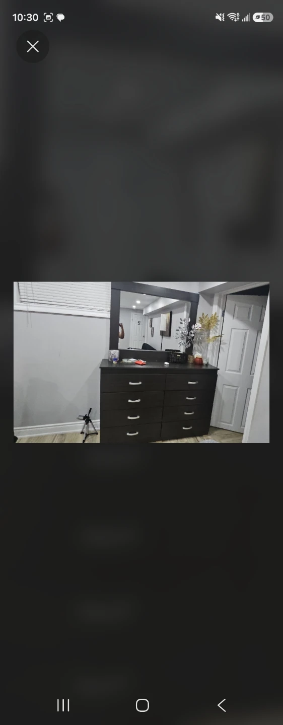 Dark Brown Dresser with Large Mirror - photo 2
