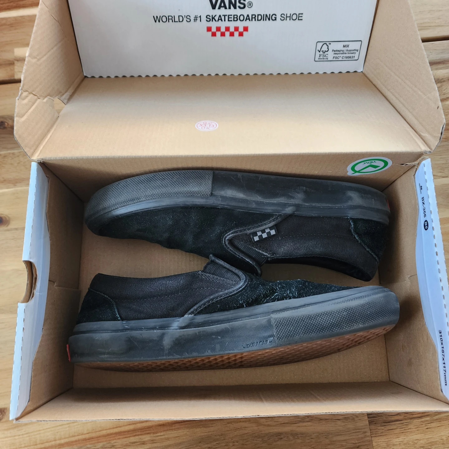 Vans Skate Slip-On Black Shoes Size 7.5