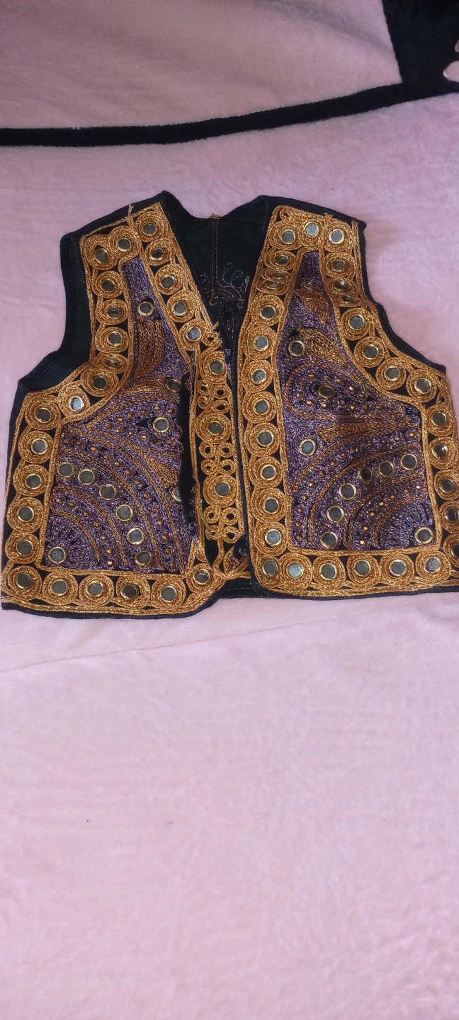 Kids Traditional Embroidered Vest with Mirror Work