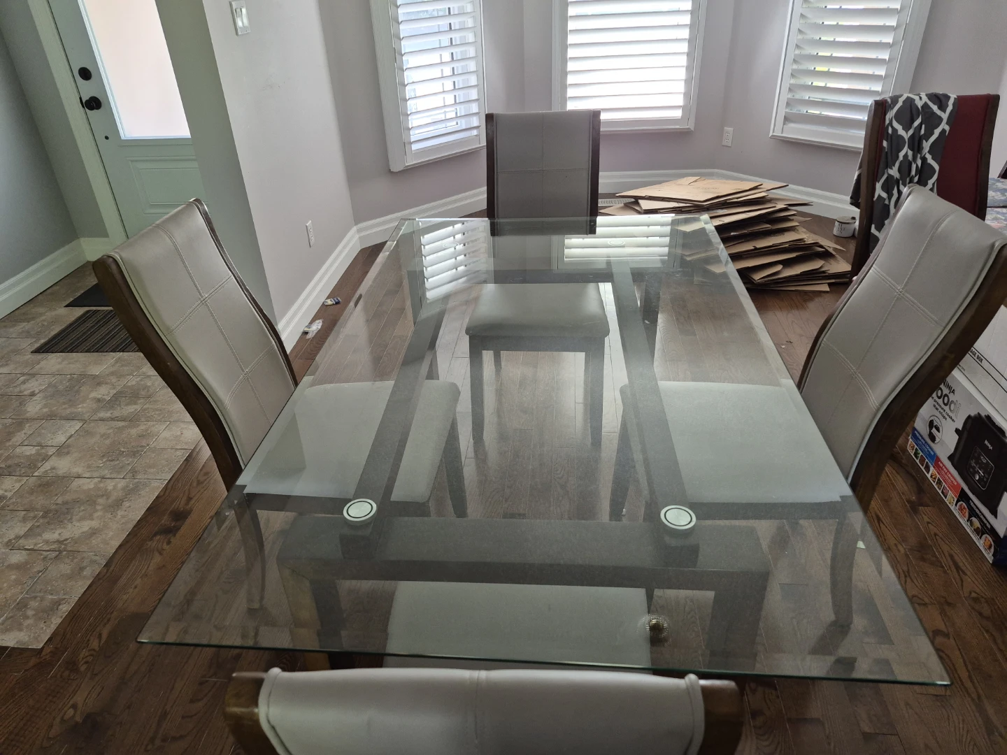 Glass Top Dining Table and Chairs