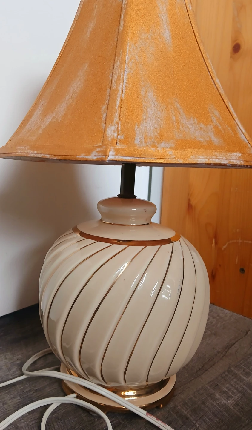 Vintafe Cream and gold ceramic table lamp - photo 4