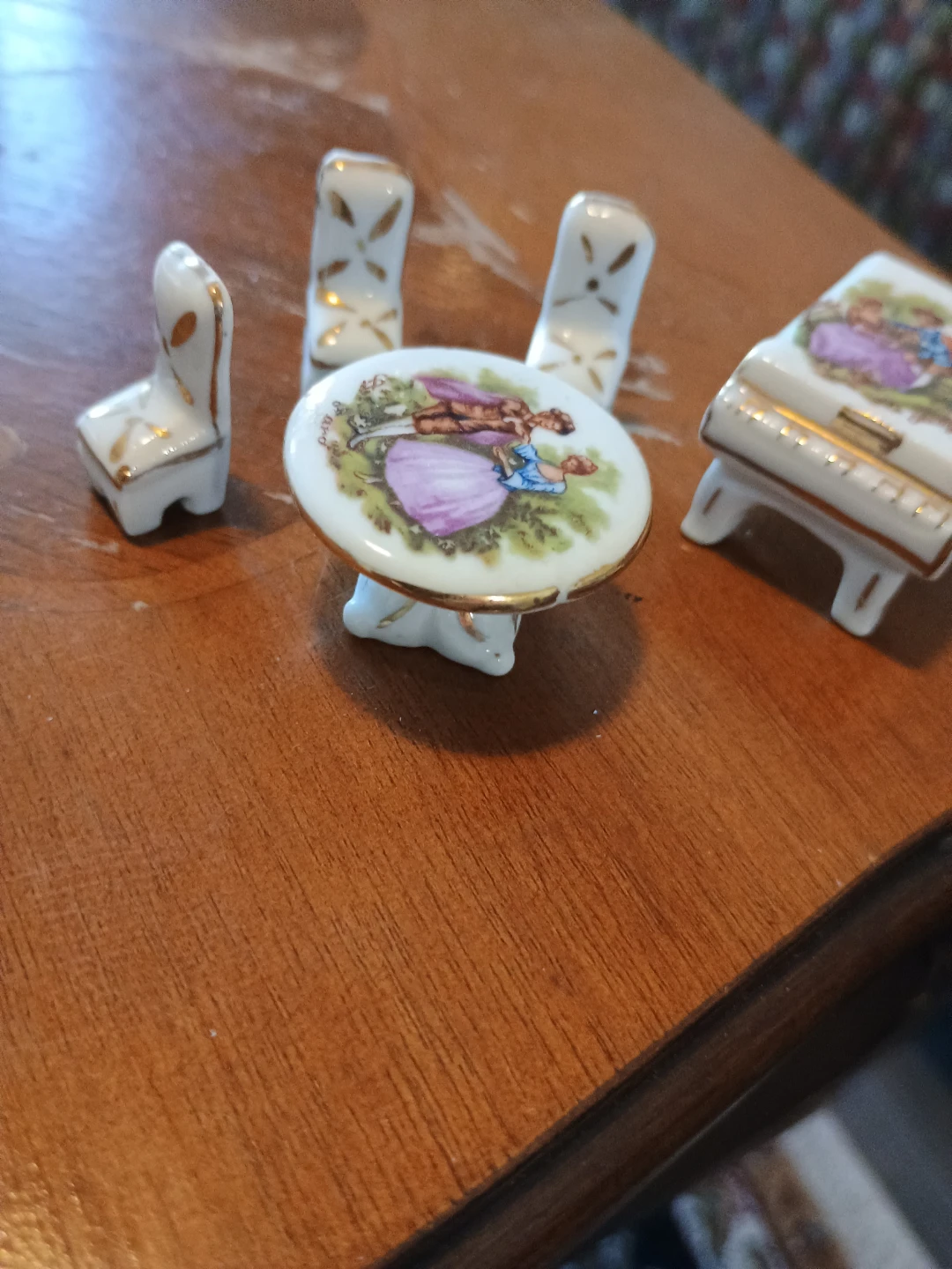 Vintage Porcelain Miniature Furniture Set - photo 3