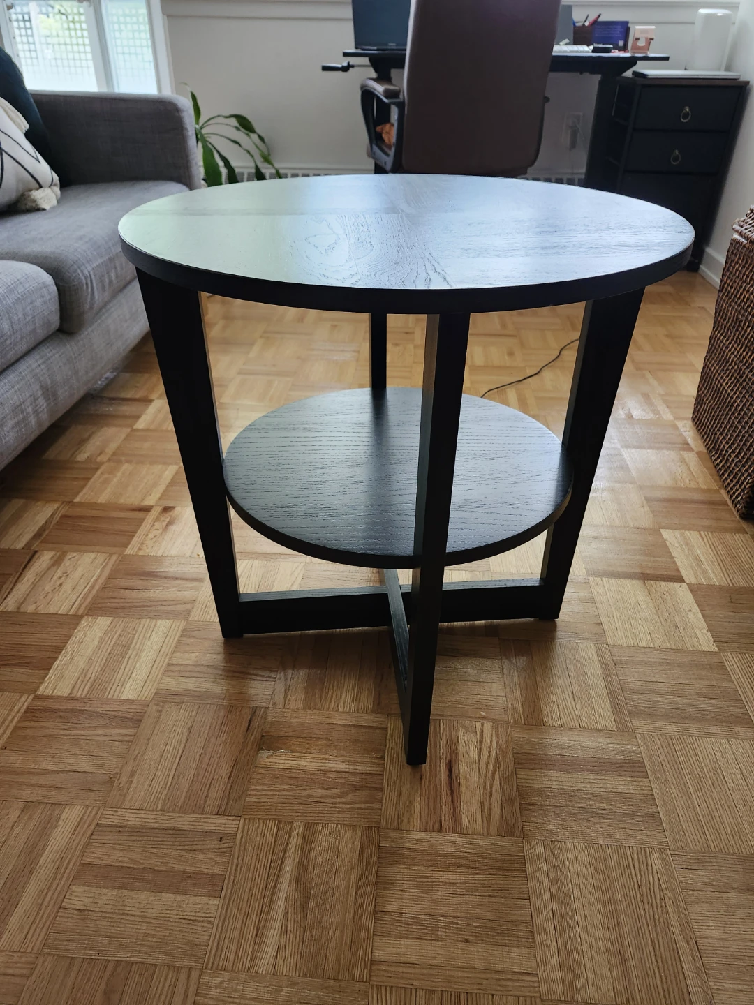 Round Black Side Table - photo 2