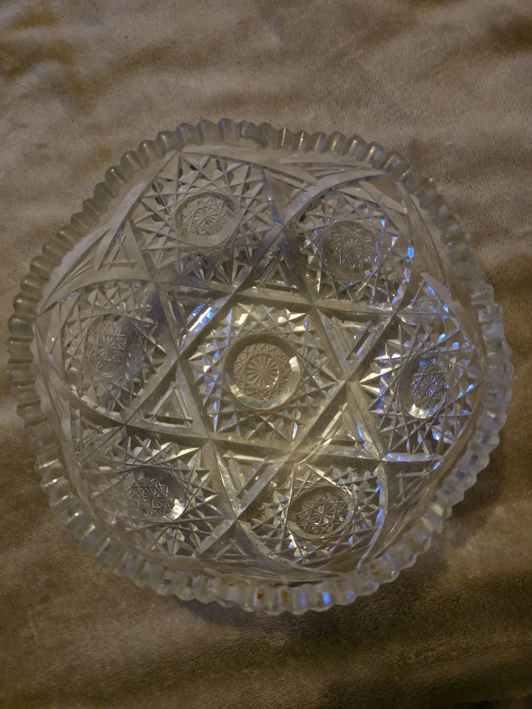 Vintage Cut Glass Crystal Bowl - photo 3