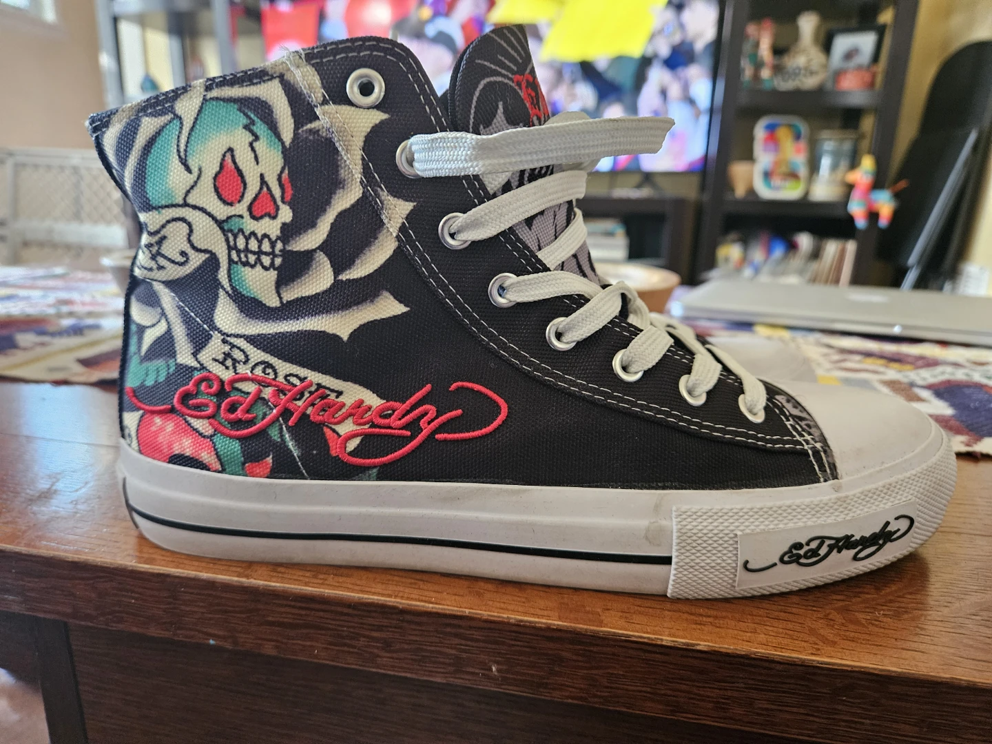 Ed Hardy High Top Canvas Sneakers