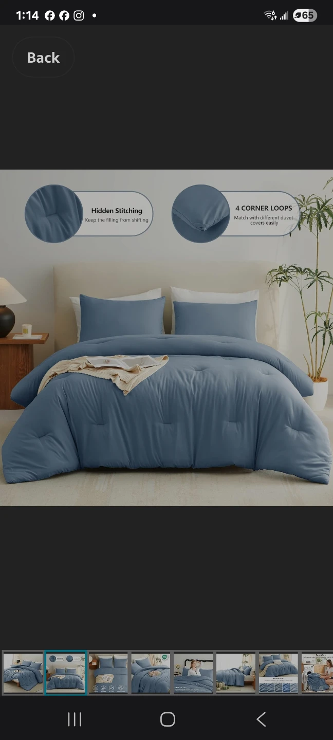 Queen Comforter Set with 2 pillow cases brand new light blue - photo 2