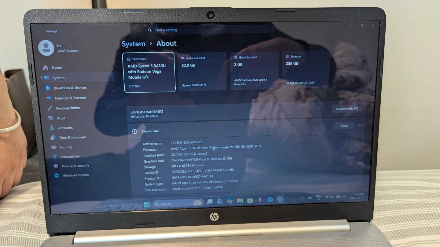 HP touchscreen Laptop AMD Ryzen 5 16GB RAM - photo 2