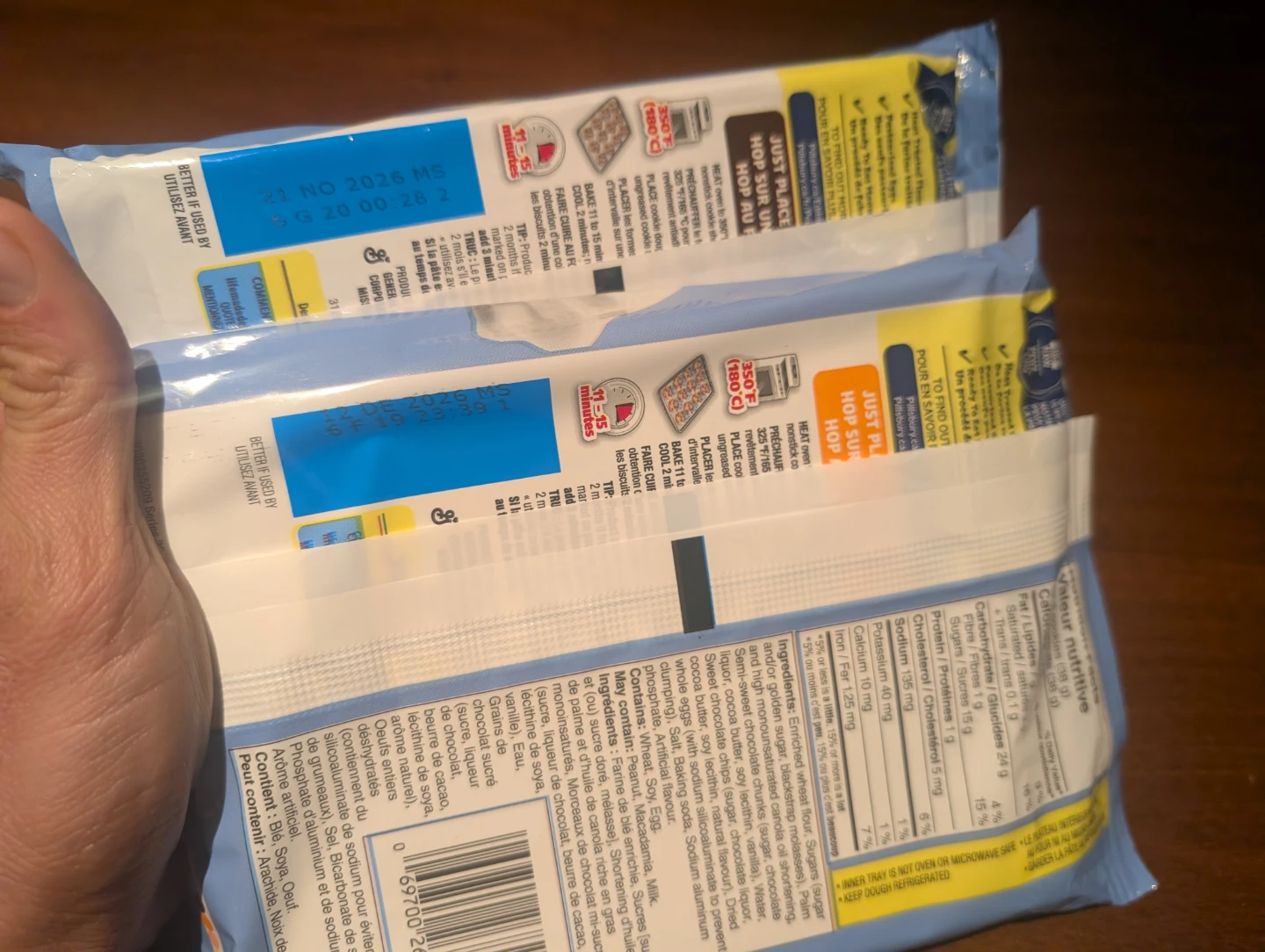 2 Packs Pillsbury Chocolate Chip Cookie Dough - photo 2