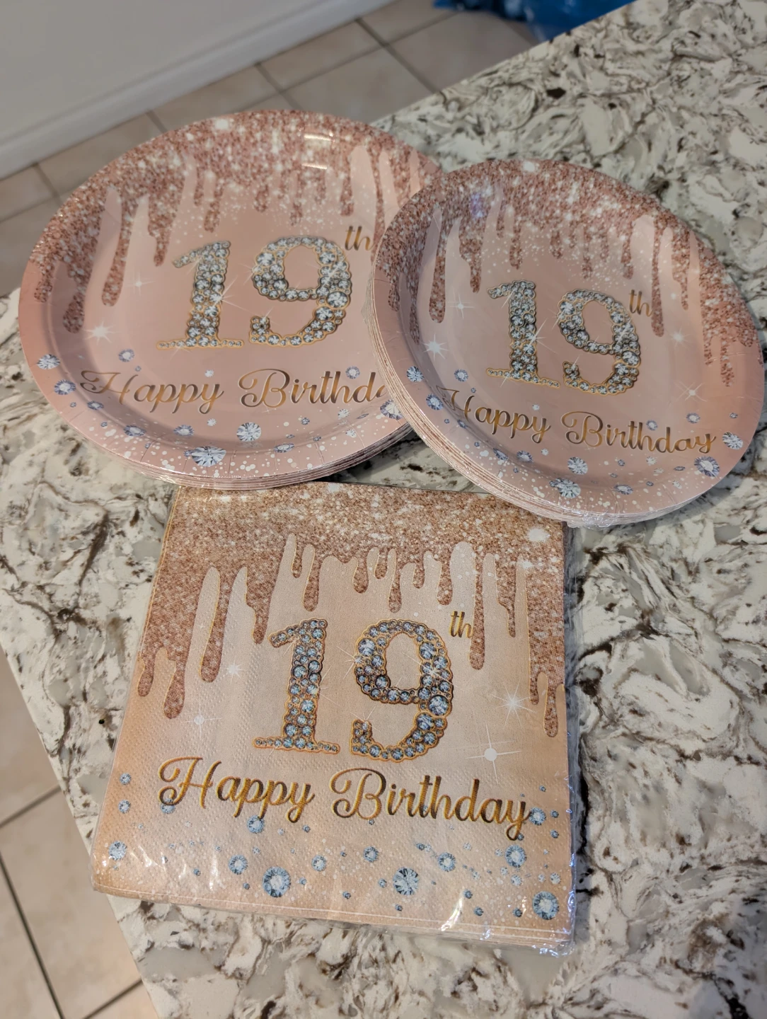 19th Birthday Party Plates and Napkins Set