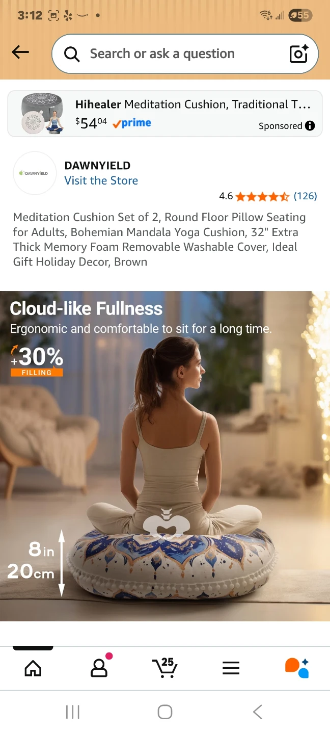 DAWNYIELD Meditation Floor Cushions, Set of 2 - photo 3