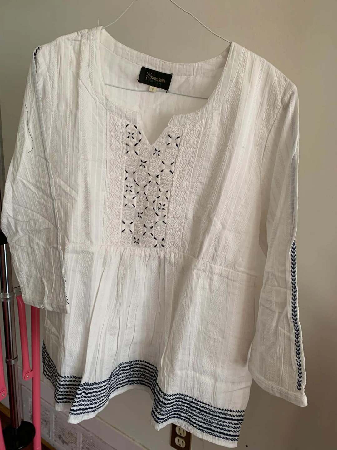 Expressions India White Embroidered Top - photo 3