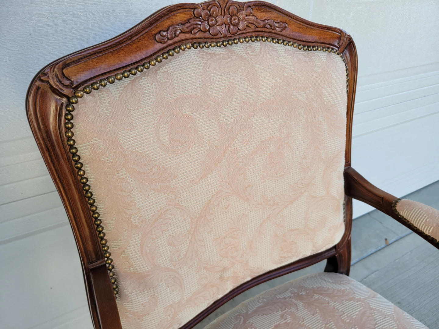 Vintage French Provincial Armchair – Upholstered Accent Chair - photo 5