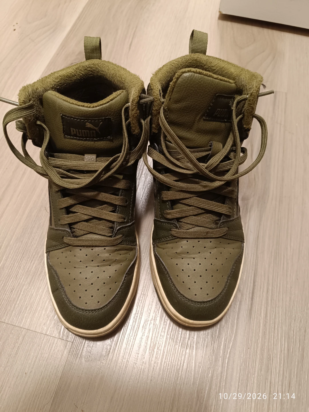 Puma High-Top Sneakers Green Size 5 - photo 3