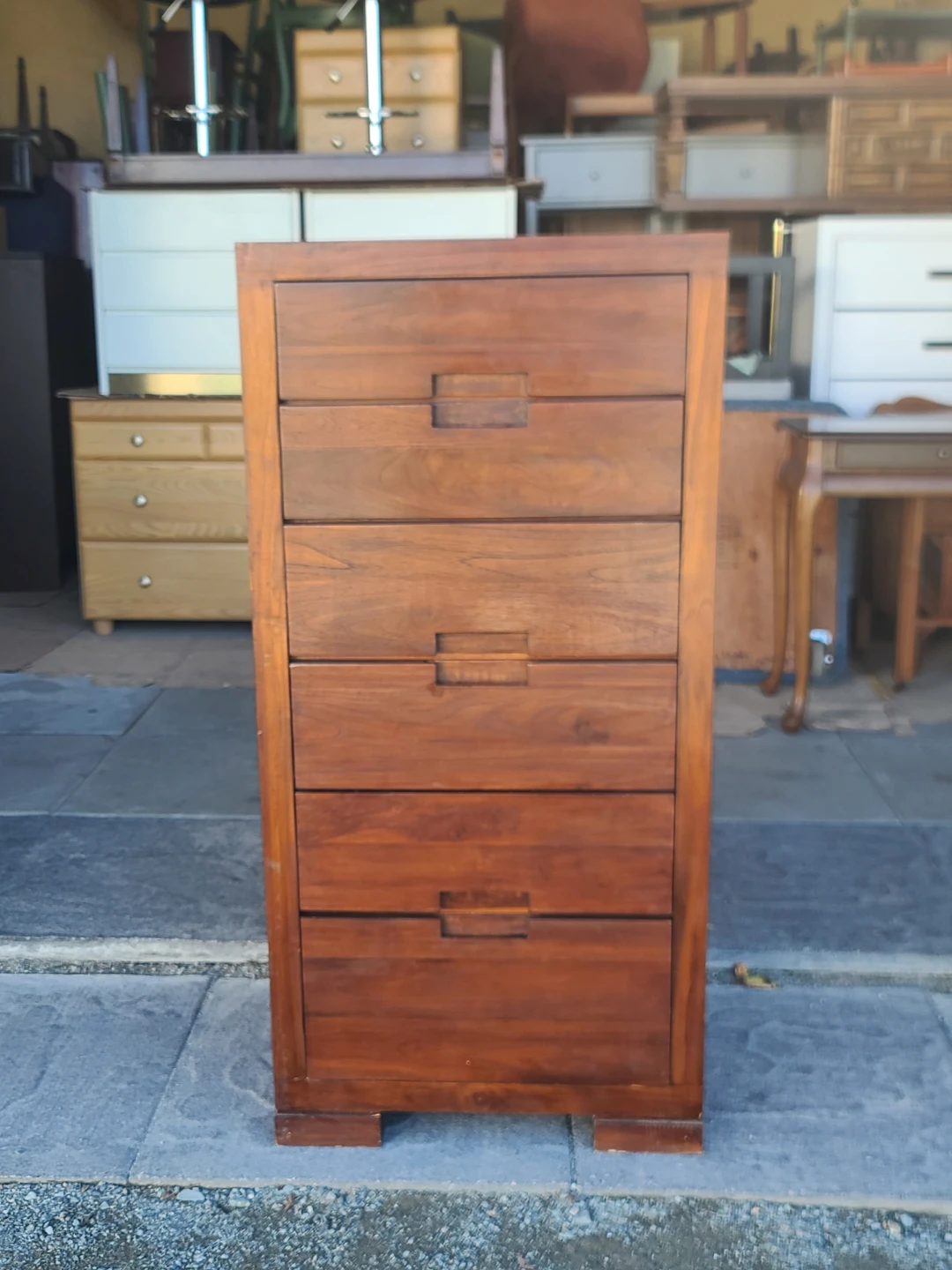 6-Drawer Wood Tallboy Chest