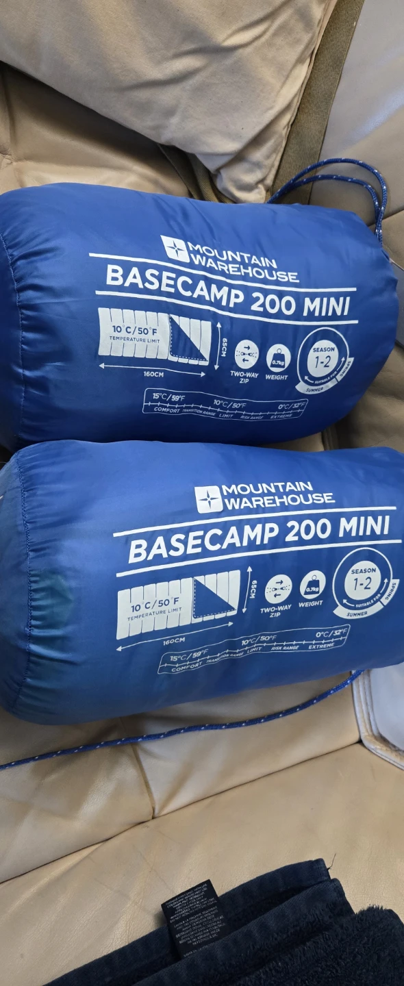 2 Mountain Warehouse Basecamp 200 Mini Sleeping Bags