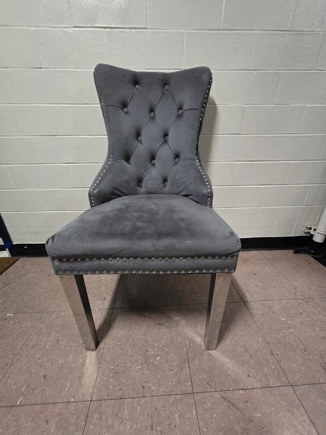Gray Velvet Tufted Accent Chair DIY Fixer Upper