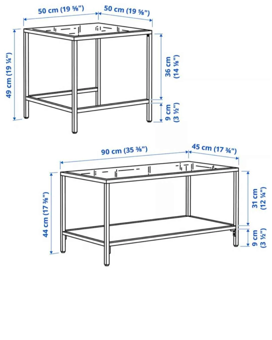 VITTSJÖ Nesting tables, set of 2, black-brown/glass - photo 4