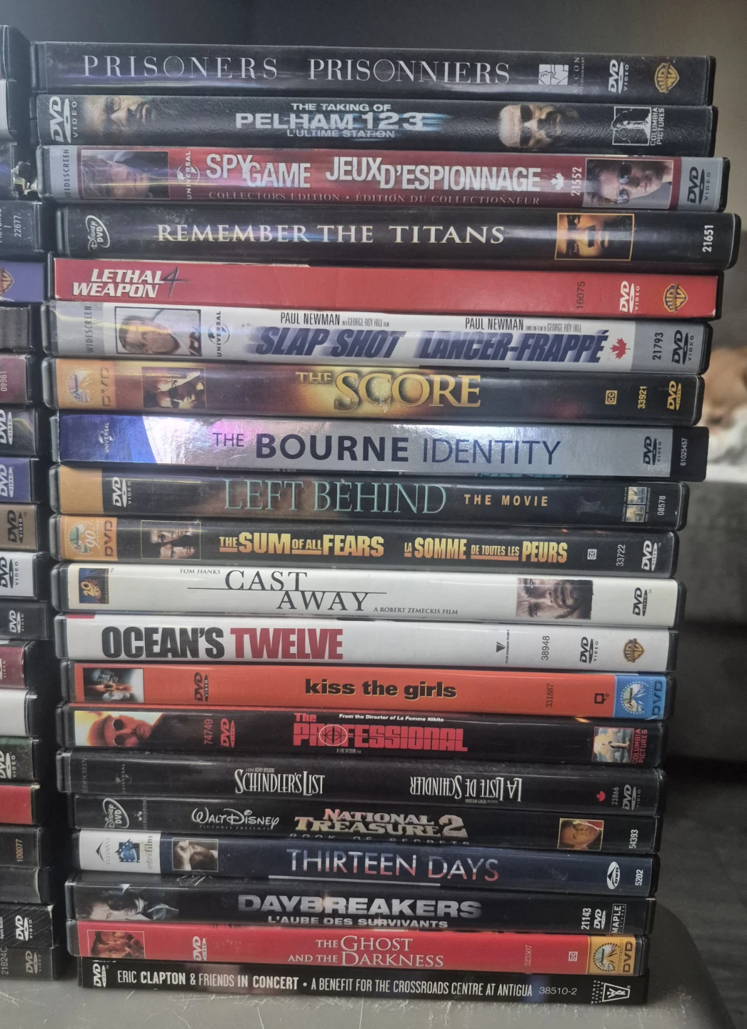 Large collection of 85 action and thriller DVDs