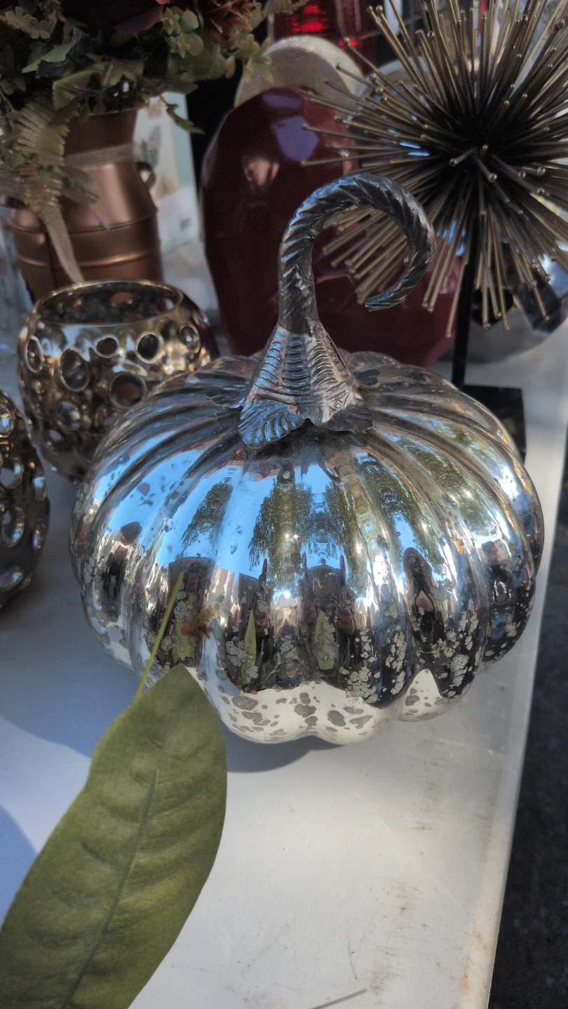 Mercury Glass Pumpkin Decor