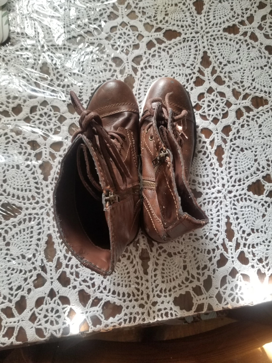 Brash Brown Lace-Up Boots Size 9 - photo 3