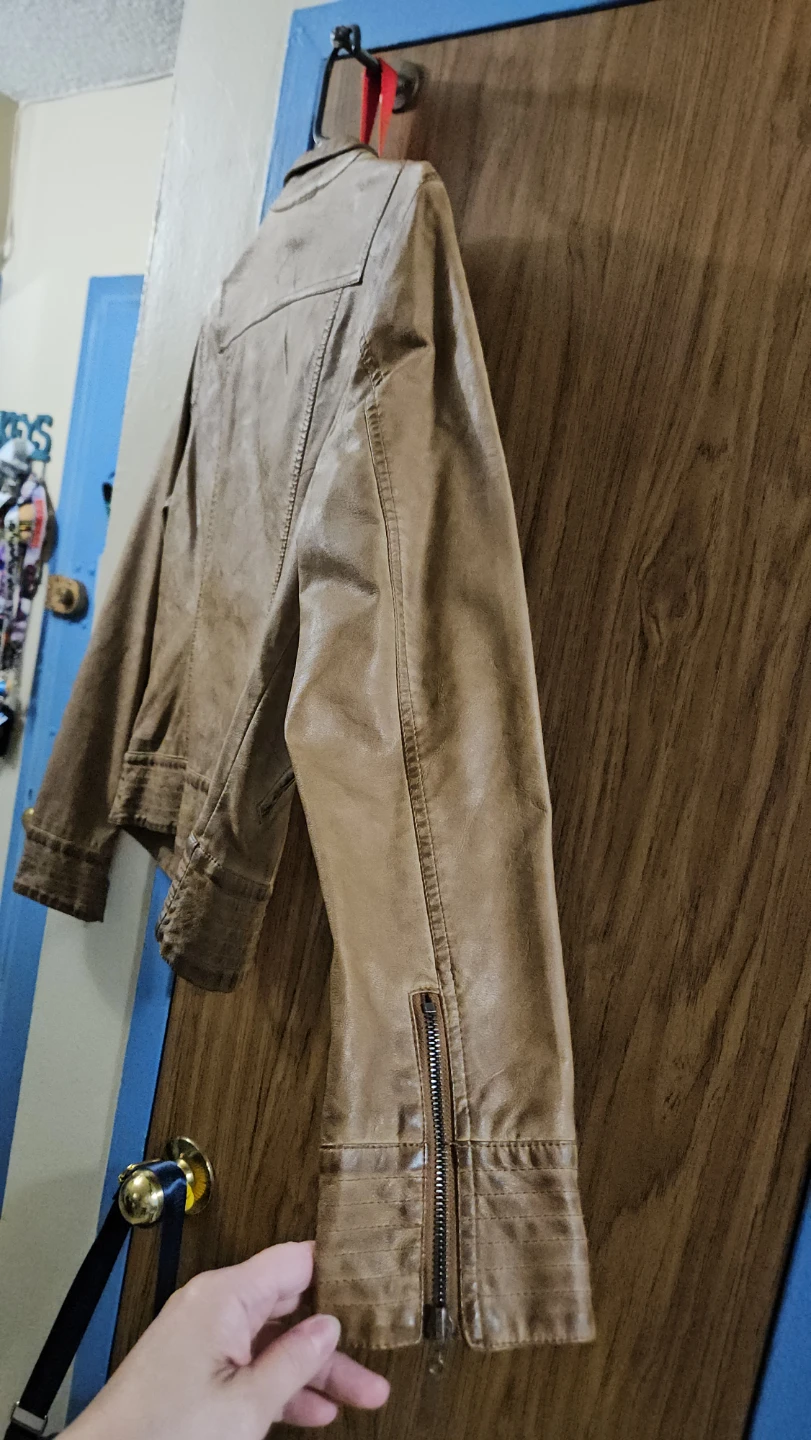 Max Jeans Women’s Brown Faux Leather Jacket – Size Medium - photo 4