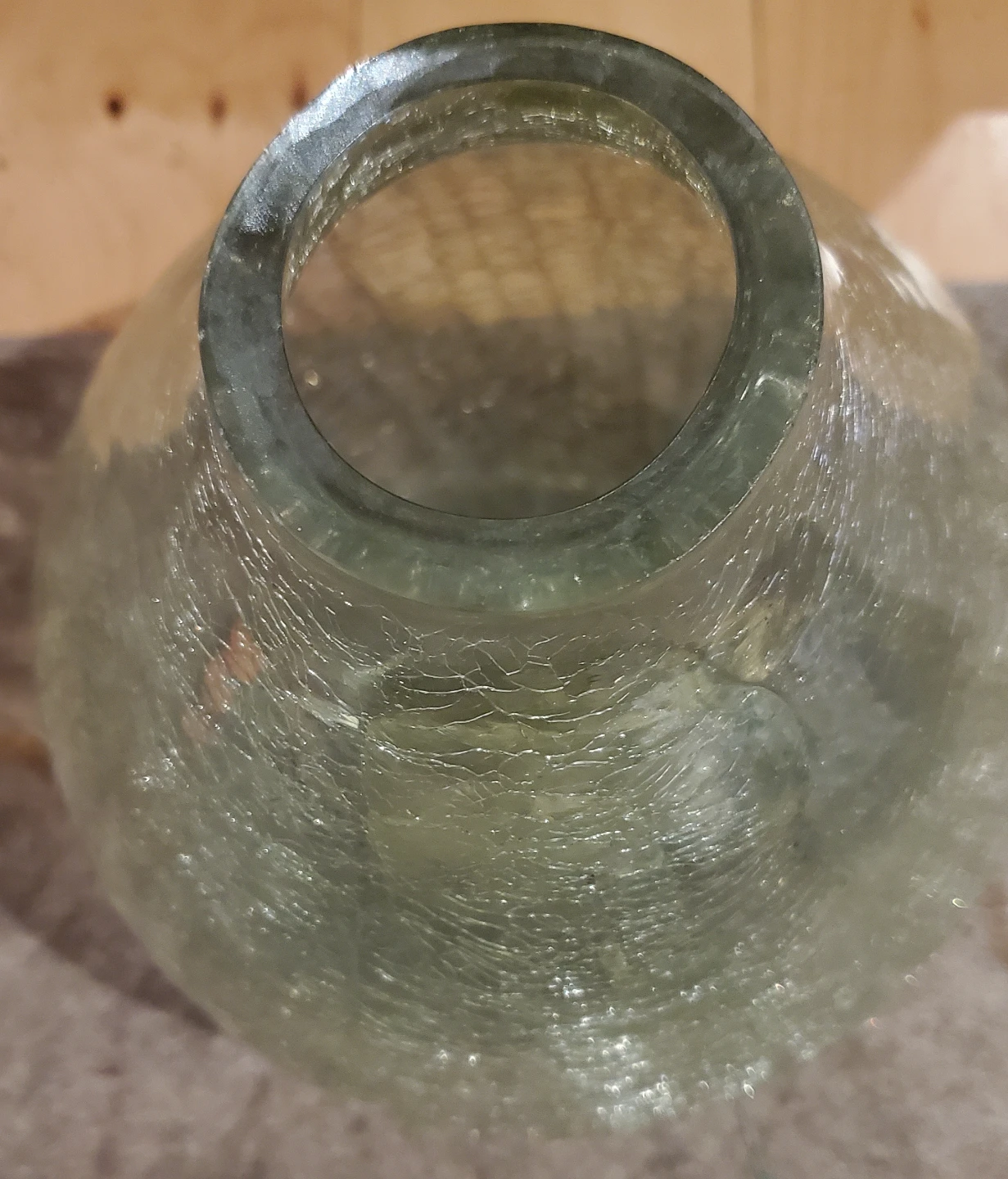 Clear Glass Crackle Vase - photo 2