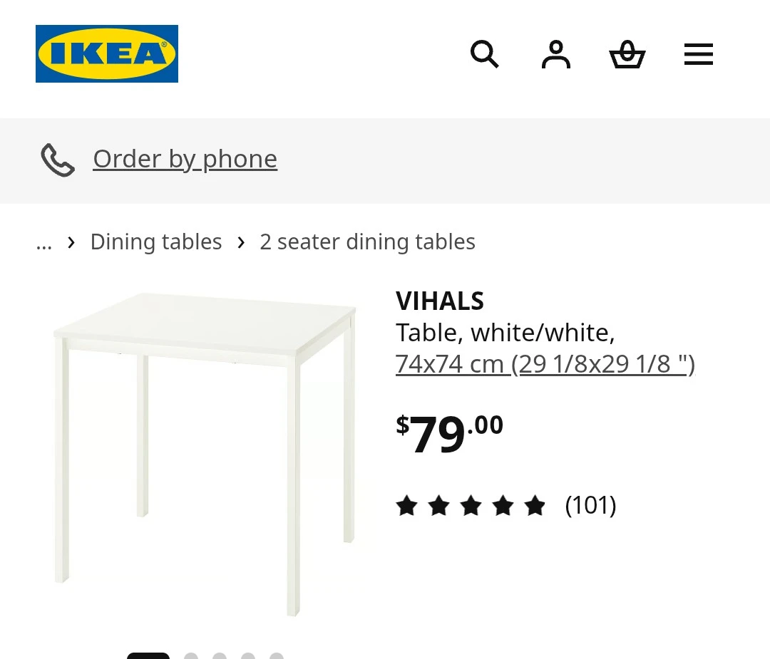 IKEA VIHALS white dining table