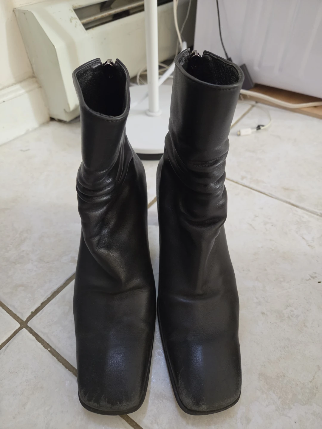 Black Leather Ankle Boots
