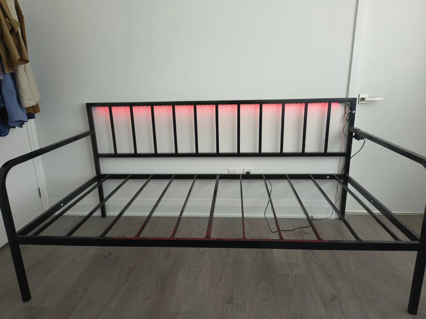 Black Metal Daybed with LED Lighting