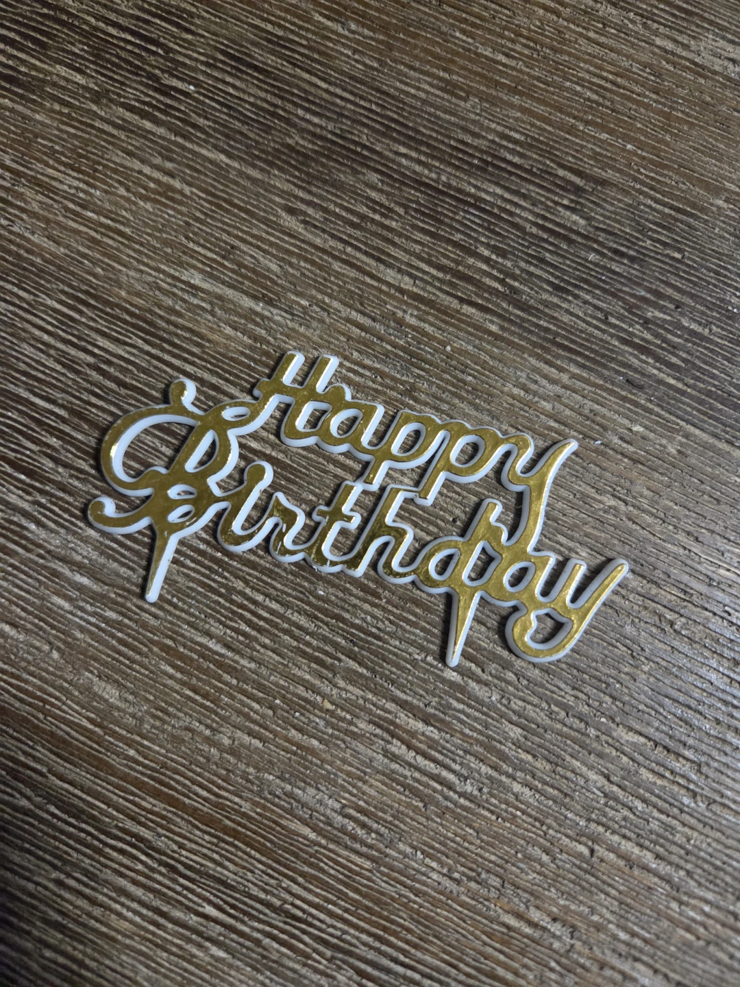 Gold Happy Birthday Cake Topper