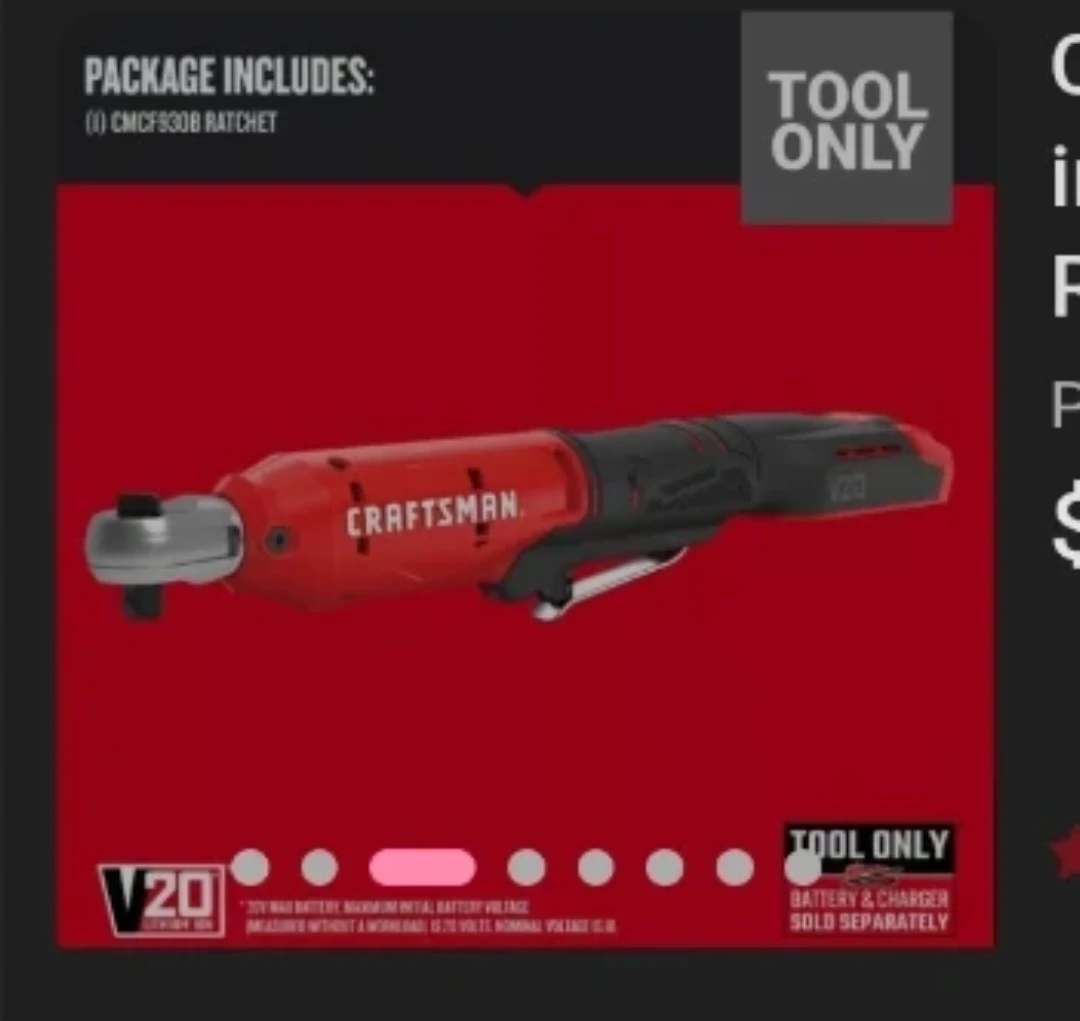 Craftsman V20 3/8 in. Cordless Ratchet - Tool Only - photo 4
