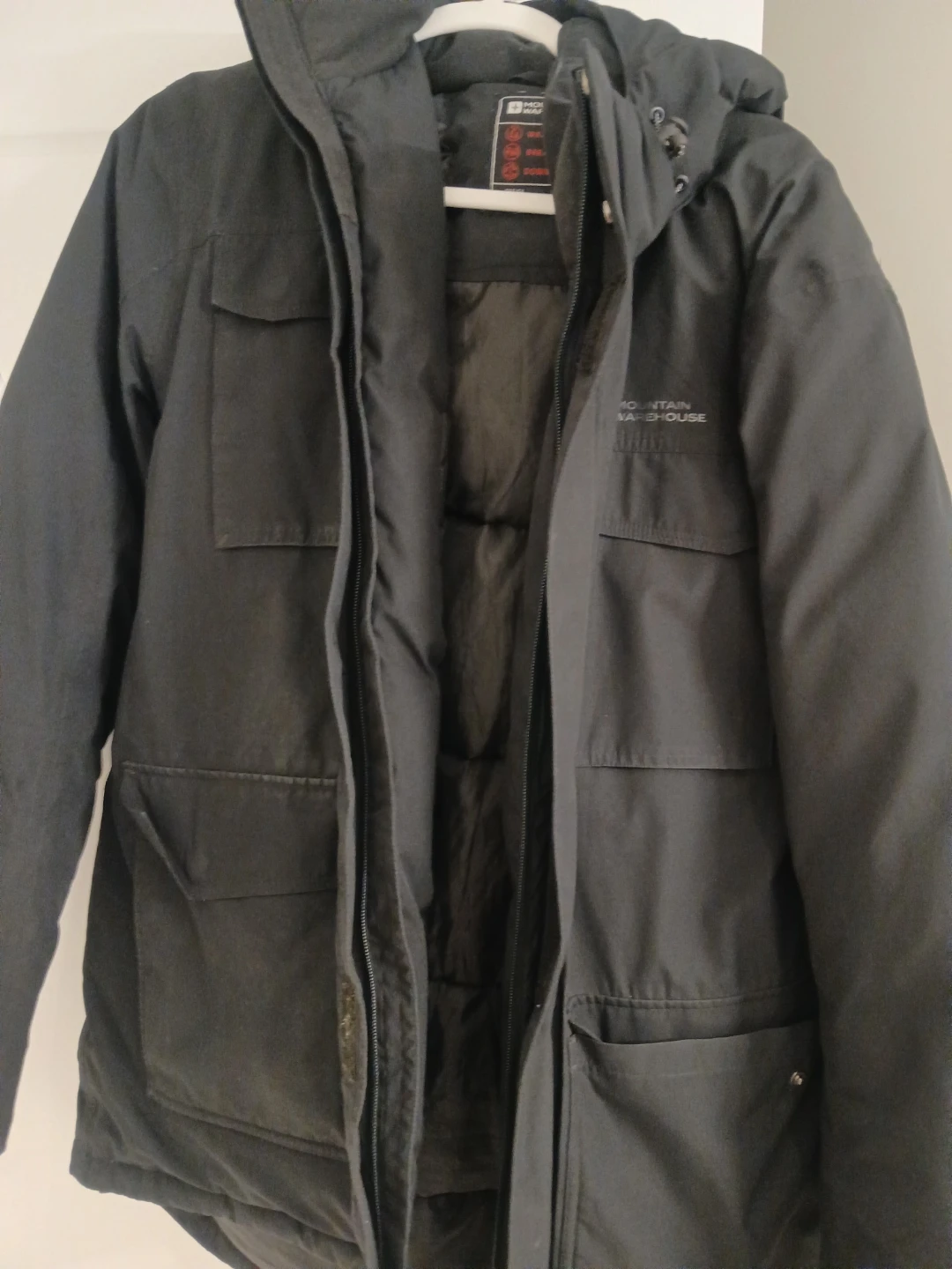 Men's Mountain Warehouse Down Filled Winter Jacket Black Large
