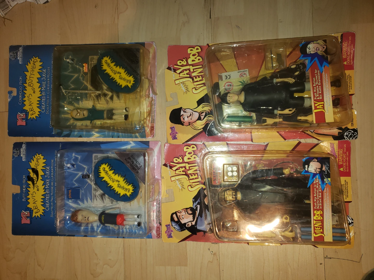 Set of 4 Beavis and Butthead and Jay and Silent Bob figures