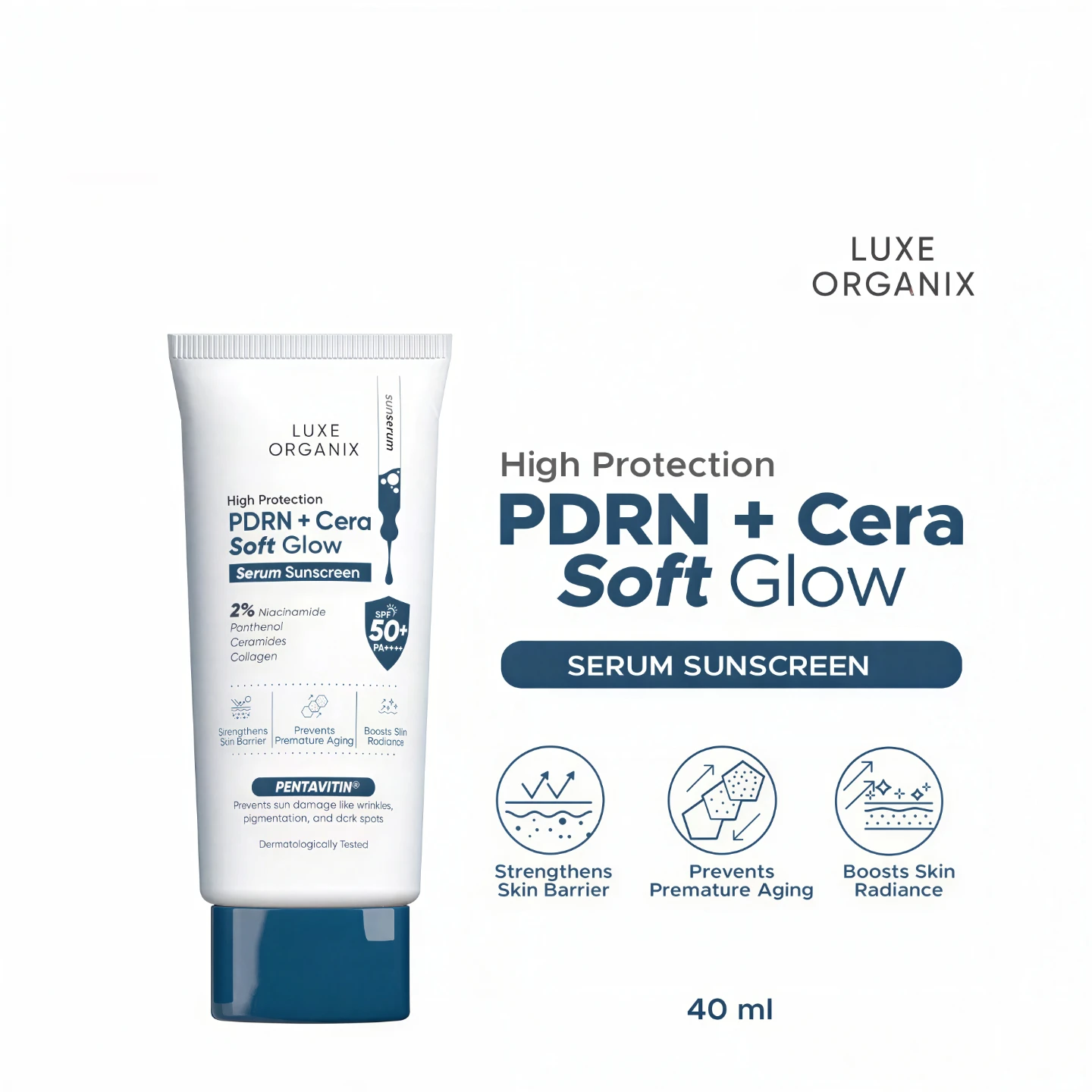 High Protection Aqua PDRN Soft Glow Serum Sunscreen SPF50 40g