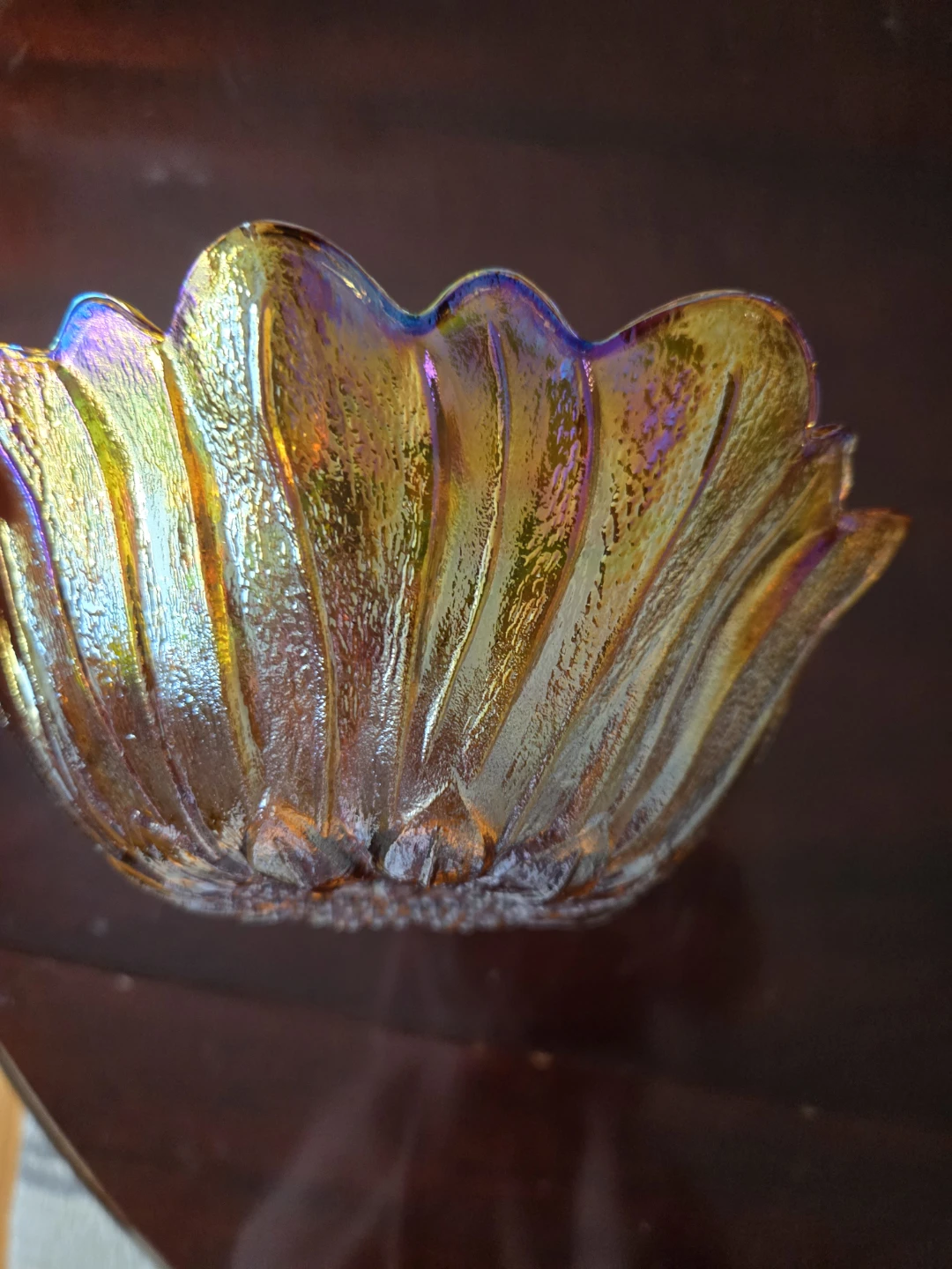 Vintage Indiana Glass Marigold Carnival Glass Sunflower Bowl - photo 2
