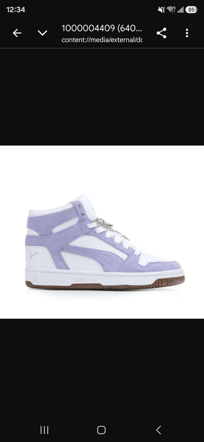 Puma High-Top Sneakers Lavender and White - photo 2