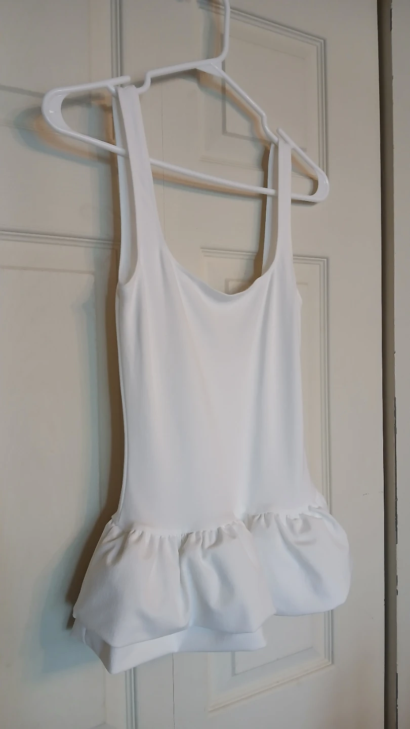 Zara white bubble hem sleeveless blouse size M - photo 2
