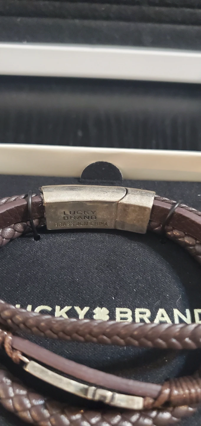 Lucky Brand Brown Leather Braided Cross Bracelet - photo 3