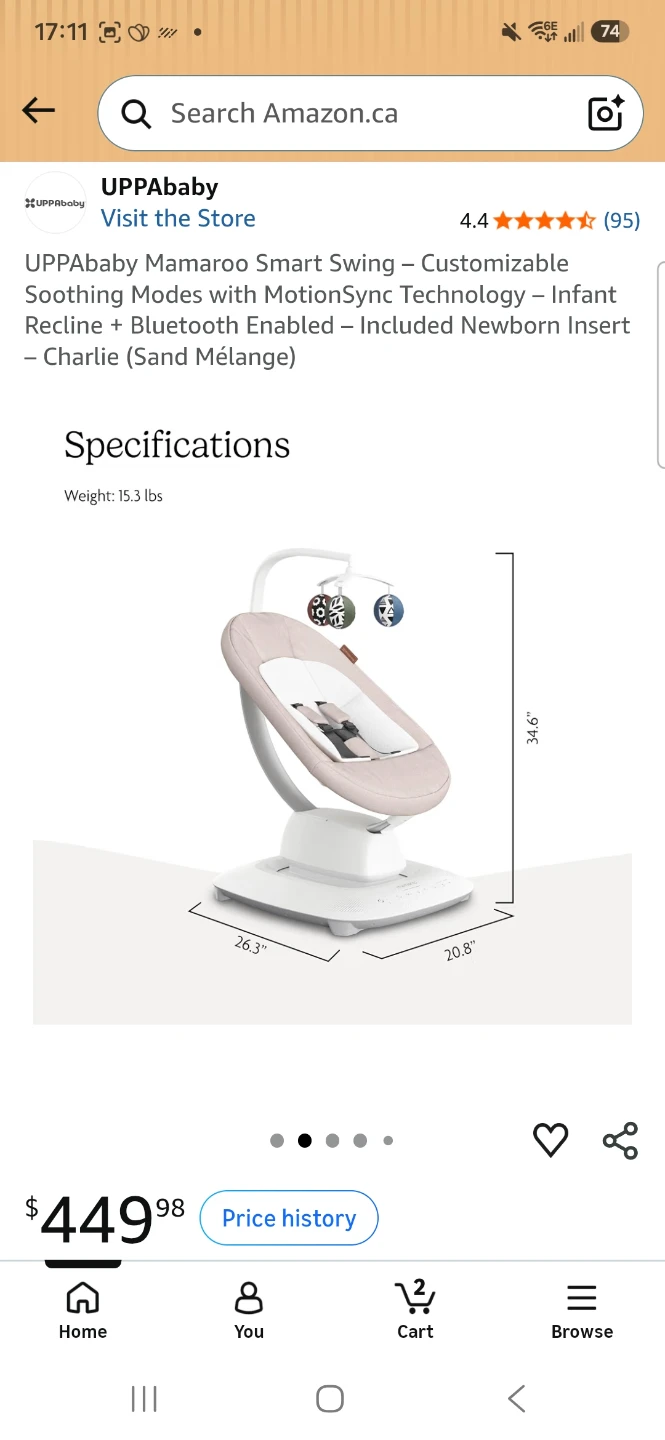 UPPAbaby Mamaroo Smart Swing - photo 2