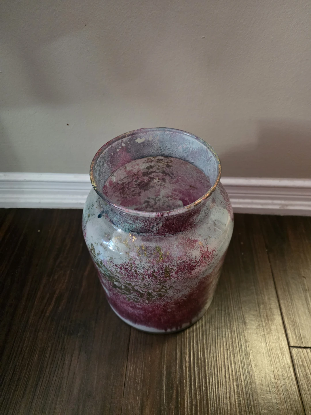 Elegant Modern Glass Vase with Gold Foil & Marble Effect - photo 3