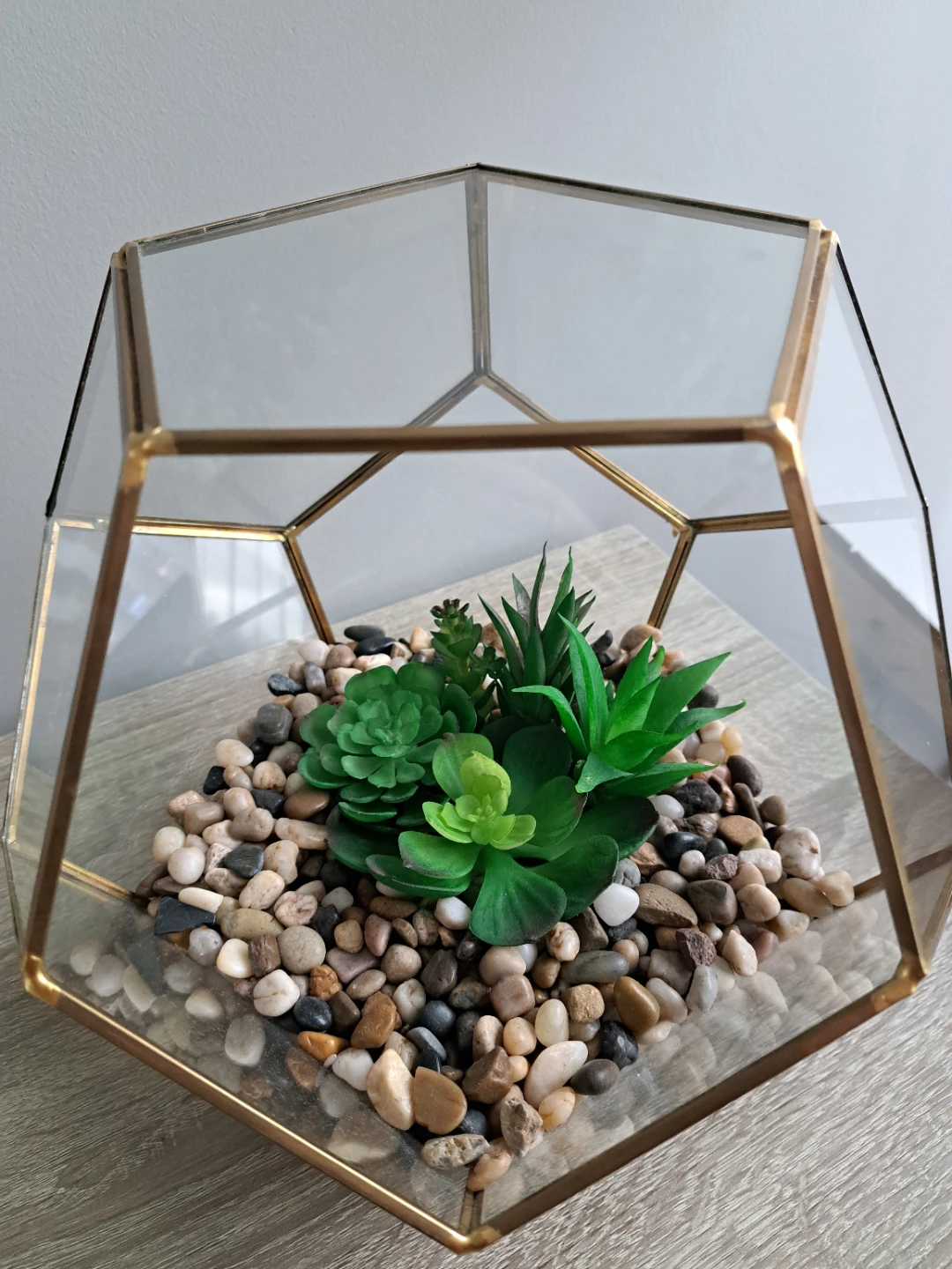 Large Geometric Glass Succulent Terrarium - photo 2