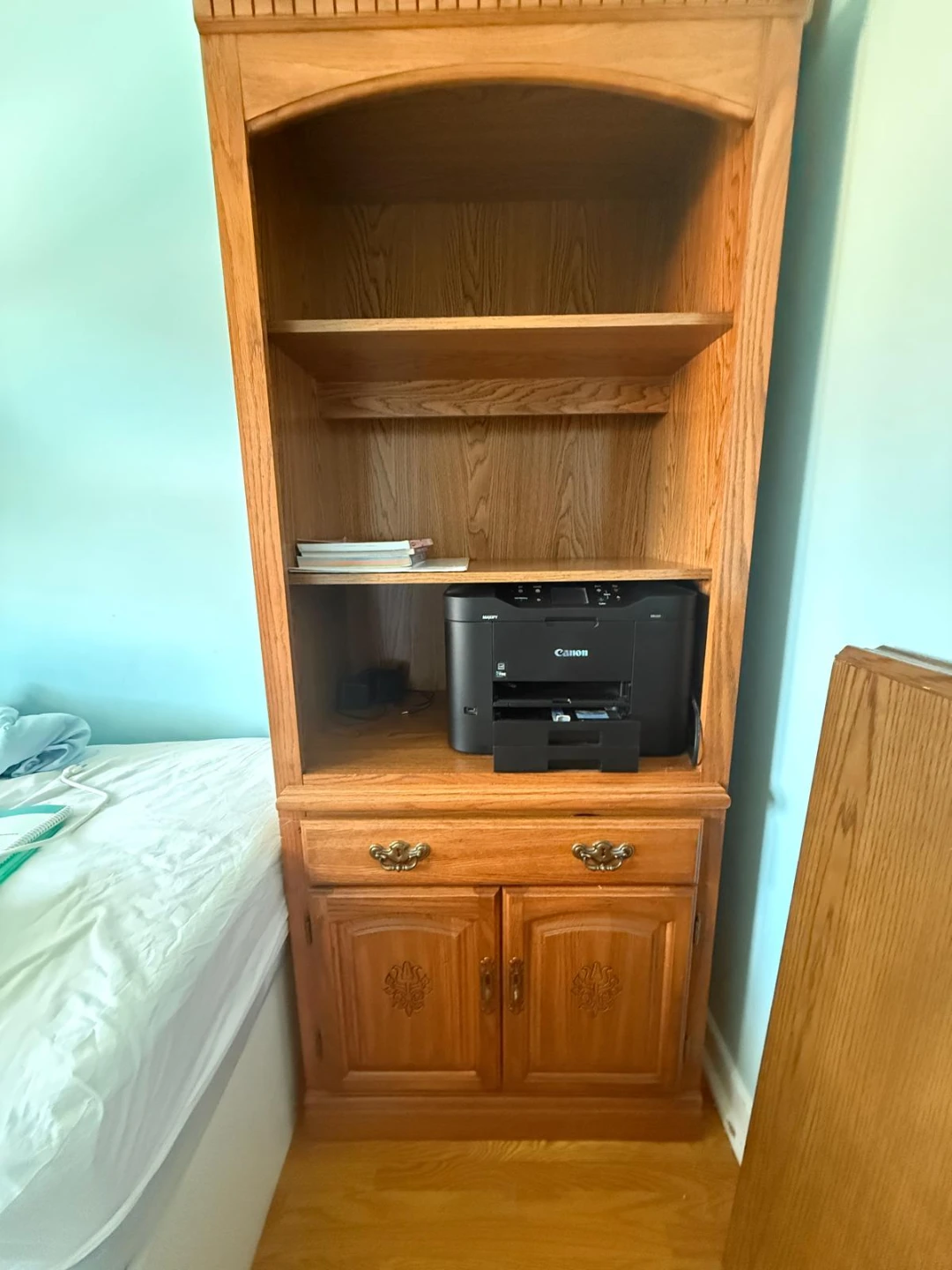 Oak Bookcase with Storage Cabinet - photo 2