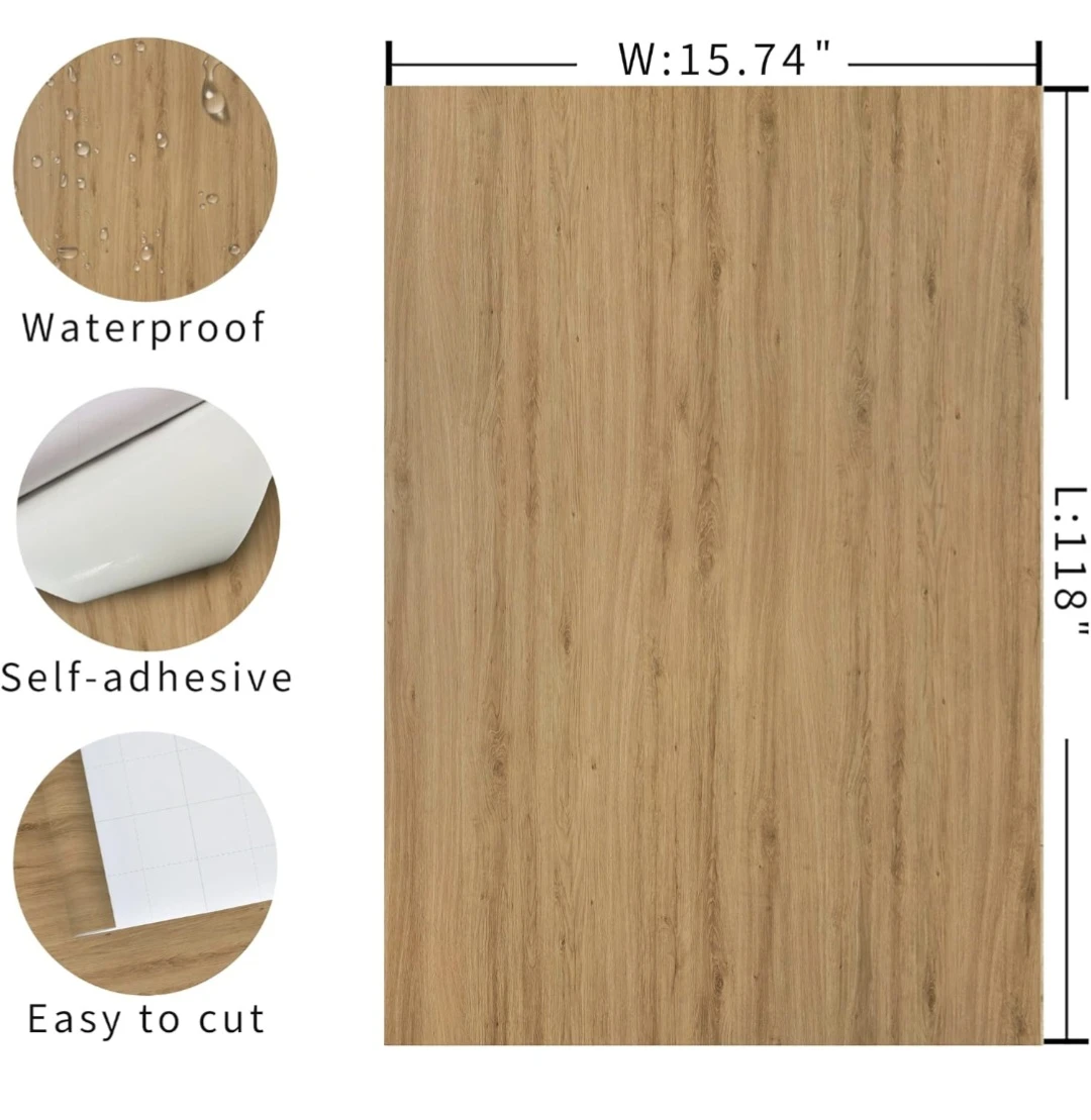 Light Brown Oak Grain Peel & StickWallpaper 15.74"x118" - photo 4