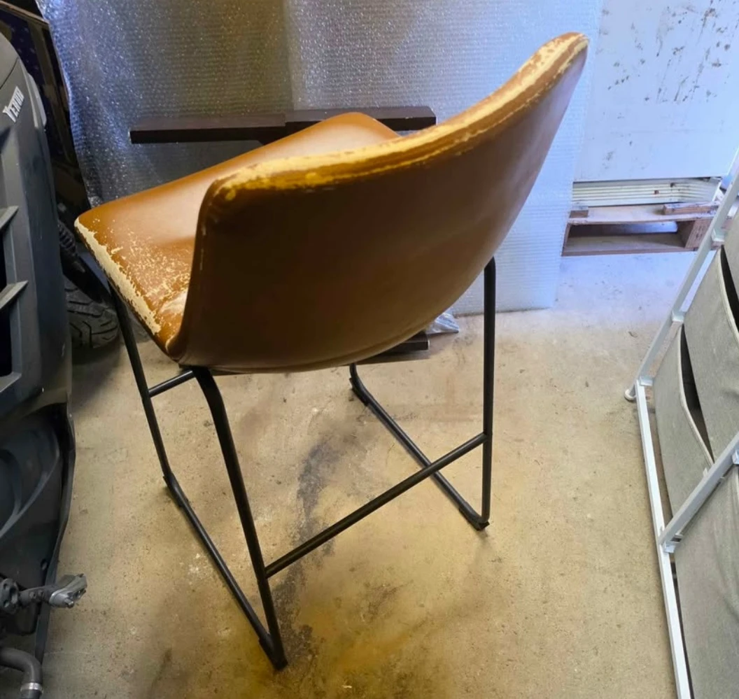 Set of 2 Brown Faux Leather Bar Stools - photo 3