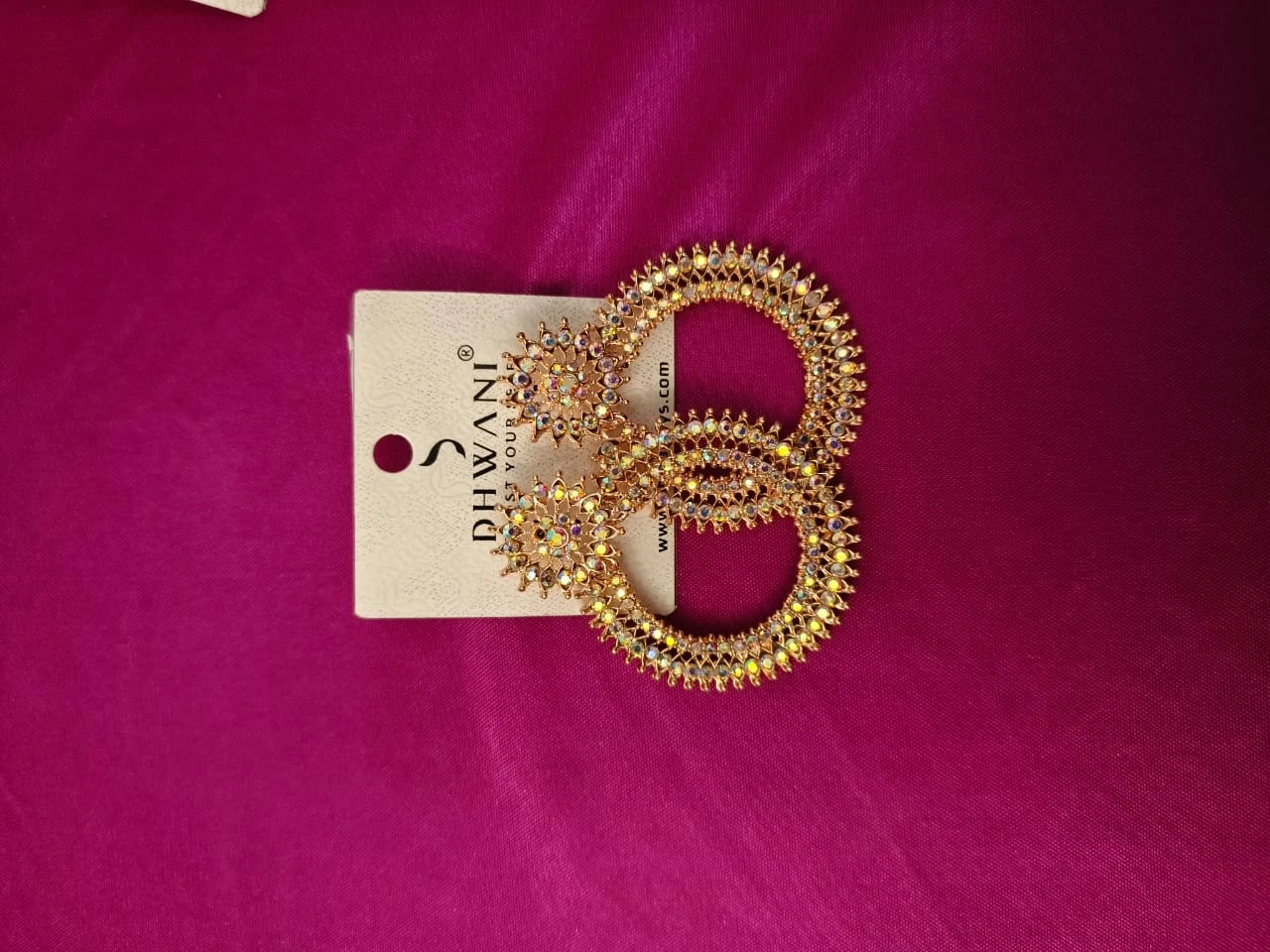 Dhwani Gold Tone Crystal Earrings