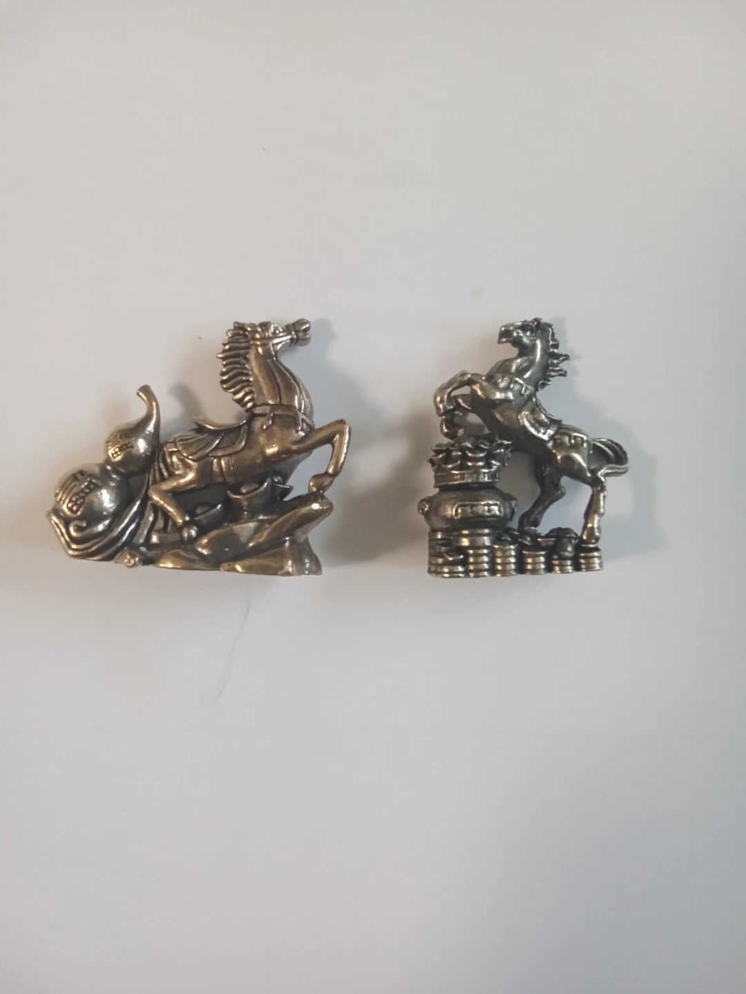 Set of Two Brass Horse Figurines