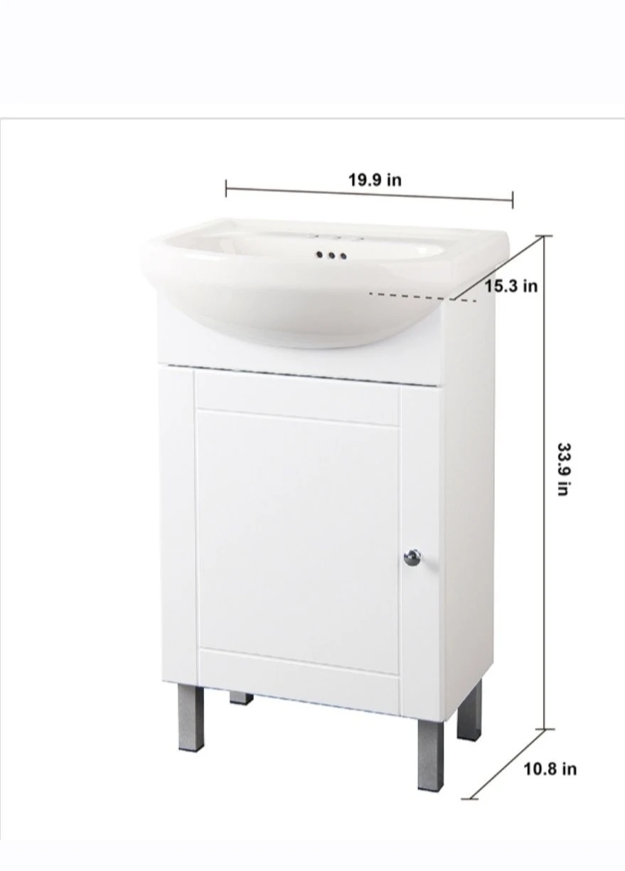 White Bathroom Vanity Cabinet ONLY – Sink Not Included