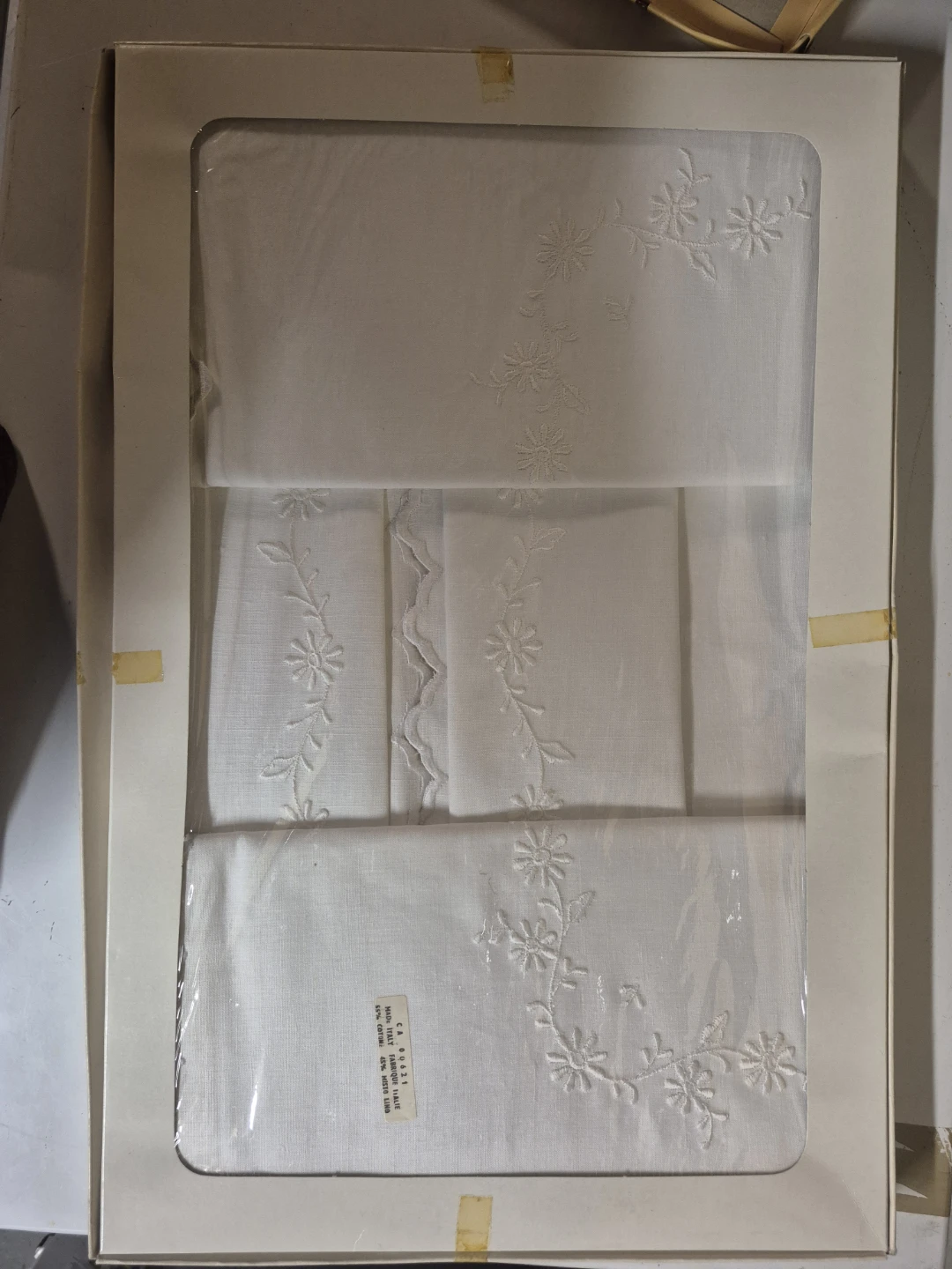 Vintage Italian Embroidered Table Linens Set