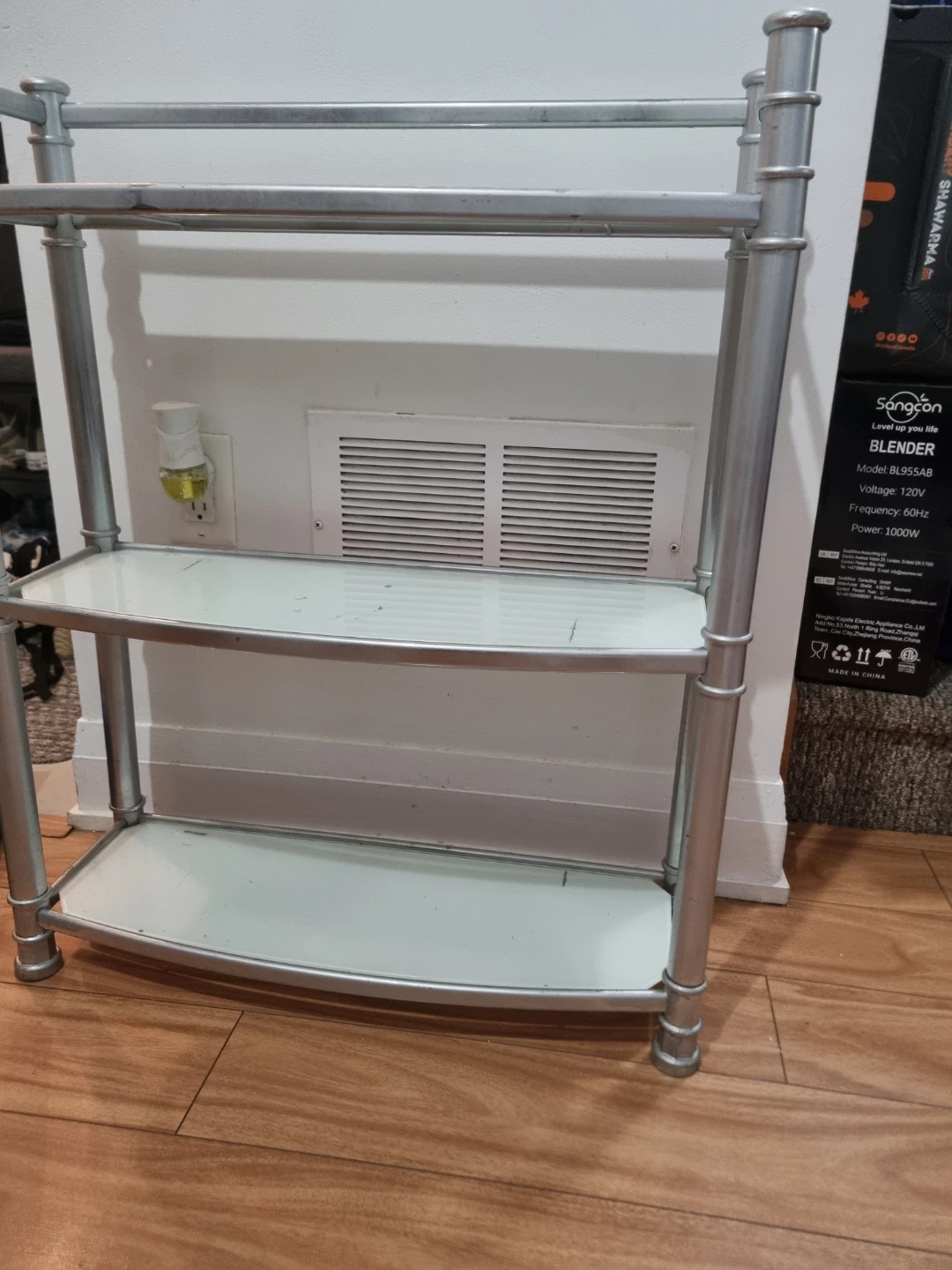 3-Tier Metal and Glass Shelving Unit