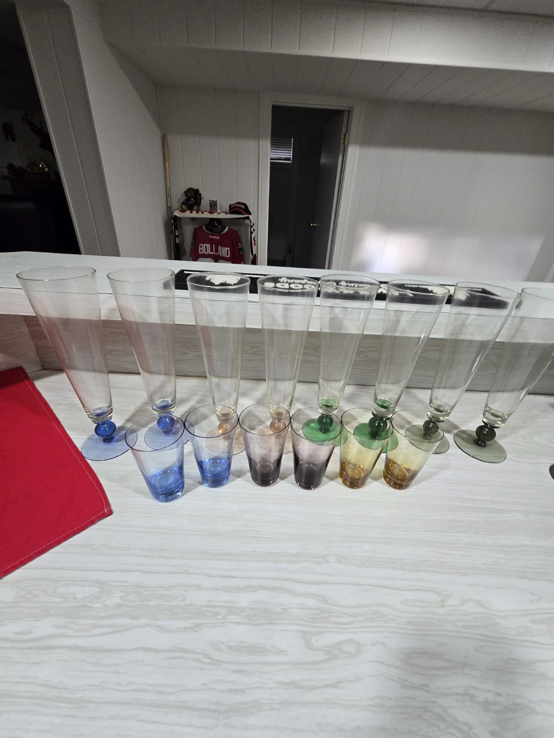 Vintage Tall Glass Set  and Tumblers